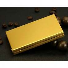 Metal Cigarette Case For 100mm Slim Cigarettes Alloy Shell Holds 20 Slims 2 Rows Pocket Size Lightweight For Men And Women (Gold 1 Pack) - A - Xem 3