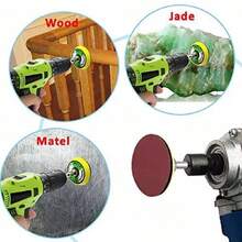 60pcs/Set 2 Inch Drill Sander Attachment Kit With Backer Plate, 2" Shank Sanding Discs Pad, 100-2000 Grit Sandpapers, Medium Grit, For Wood, Paper, Metal, Angle Grinder - Brown - View 5