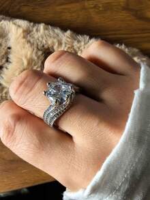 Nhẫn đính hôn Moissanite bạc 925 phong cách Boho cổ điển, thiết kế thanh lịch dành cho nữ, quà tặng cho lễ hội Mardi Gras, trang sức đa năng cho mọi mùa, không cần mạ - phụ kiện hàng ngày và dịp đặc biệt - Bạc - Xem 3