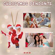 2D Flat-Personalized Couple Portrait Christmas Ornament, Custom Photo Funny Face Picture Acrylic Ornament,Christmas Gift For Him,Put Your Face On It - Multicolor - View 7
