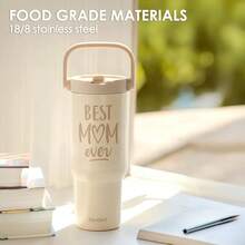 Pink Bow Stainless Steel Straw Lid Tumbler 30oz With Carry Handle For Women Girls, Insulated Travel Coffee Cup, Gift For Sports Outdoor Workout Christmas Birthday - 媽媽 1 - 查看 6