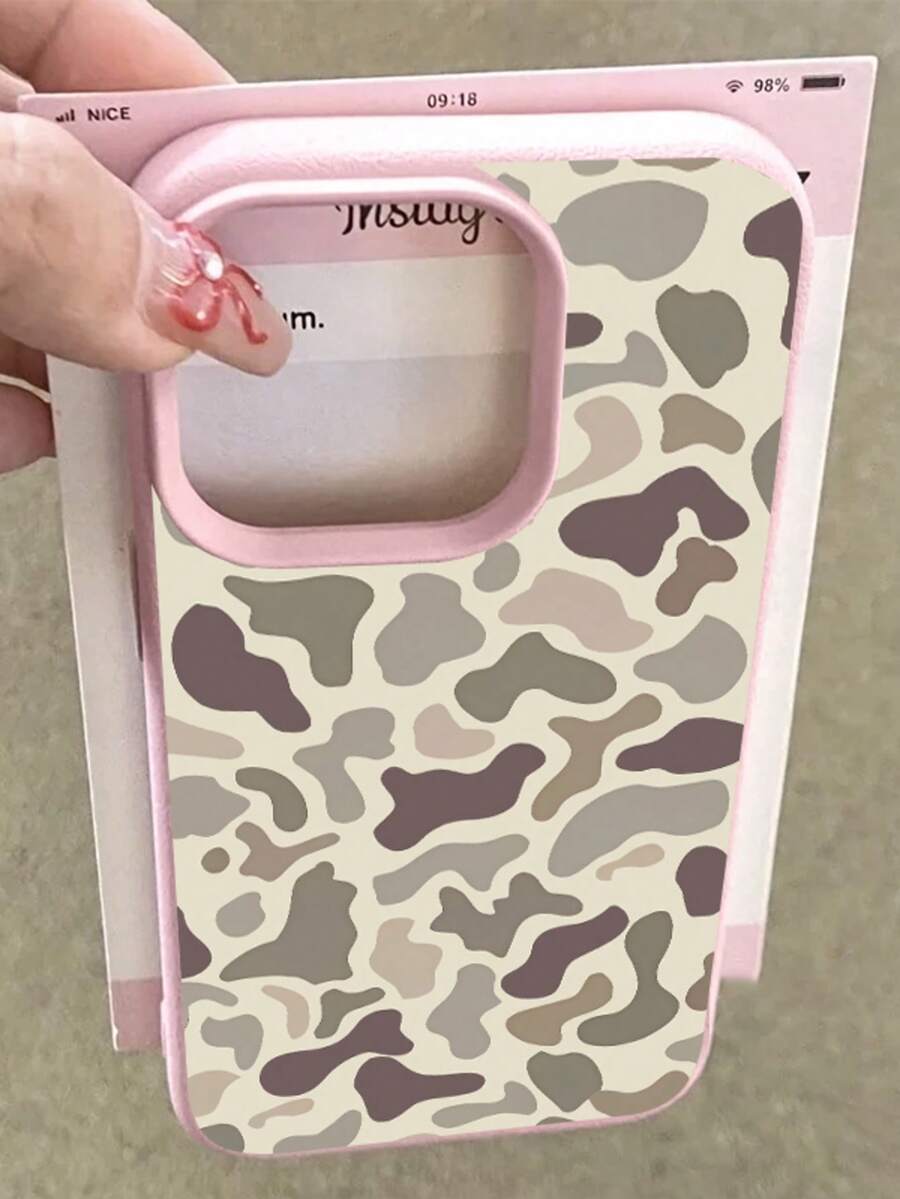 New Creative Leopard Print Pattern Compatible With Apple Phone 16/12/13/11/14/17/15/ProMax/Pro/Plus/Xs Max/XS/X,Anti Fingerprint Silicone Soft Case Ultrathin Phone - 粉色 - 查看 1