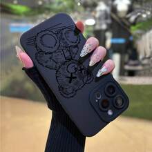 The Angel'S Eye High-End Phone Case Features A Cute Hand-Drawn Teddy Bear Design With UV Printing, Providing 360-Degree Protection For Iphone Models 11, 12, 13, 14, 15, 16 Pro Max, XR, X/XS, 7, 8 Plus, And SE.It'S The Perfect Gift For Birthdays For Both Boys And Girls.Suitable For IPhone 17 Air - 黑色 - 查看 9