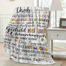 Teacher Appreciation Gifts , Best Teachers Day Gifts From Student, End Of Year Teachers Gift Idea, Teacher Gifts For Graduation Birthday Back To School Blanket,Super Soft Flannel Printed  Blanket,As Birthday Gifts, Family, Wedding, Souvenir Blankets, Polyester Blankets Suitable For All Seasons, Washable, Machine Washable, Lightweight, Breathable, Comfortable, Warm, Unique, 280gsm For Him, Her Personalized Ideal Gifts For Her, Him,  Perfect Nap, Camping, Travel, Home, Daily Life, Office Decoration, Birthday, Anniversary, Valentine's Day, Thanksgiving, Christmas, Halloween, Mother's Day, Father's Day, Wedding, New Year Gifts ,Sofa,Bed,Car,Bedroom,Living Room,Office,  Outdoor Camping, Beach,Wall Decoration - 多色5 - 查看 3