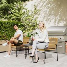 Outsunny 3 Piece Rattan Bistro Set, Seating Group, Garden Set With 2 Garden Chairs, Coffee Table, Balcony Furniture Set For Garden, Patio, Steel, Yellow - 1 - View 8