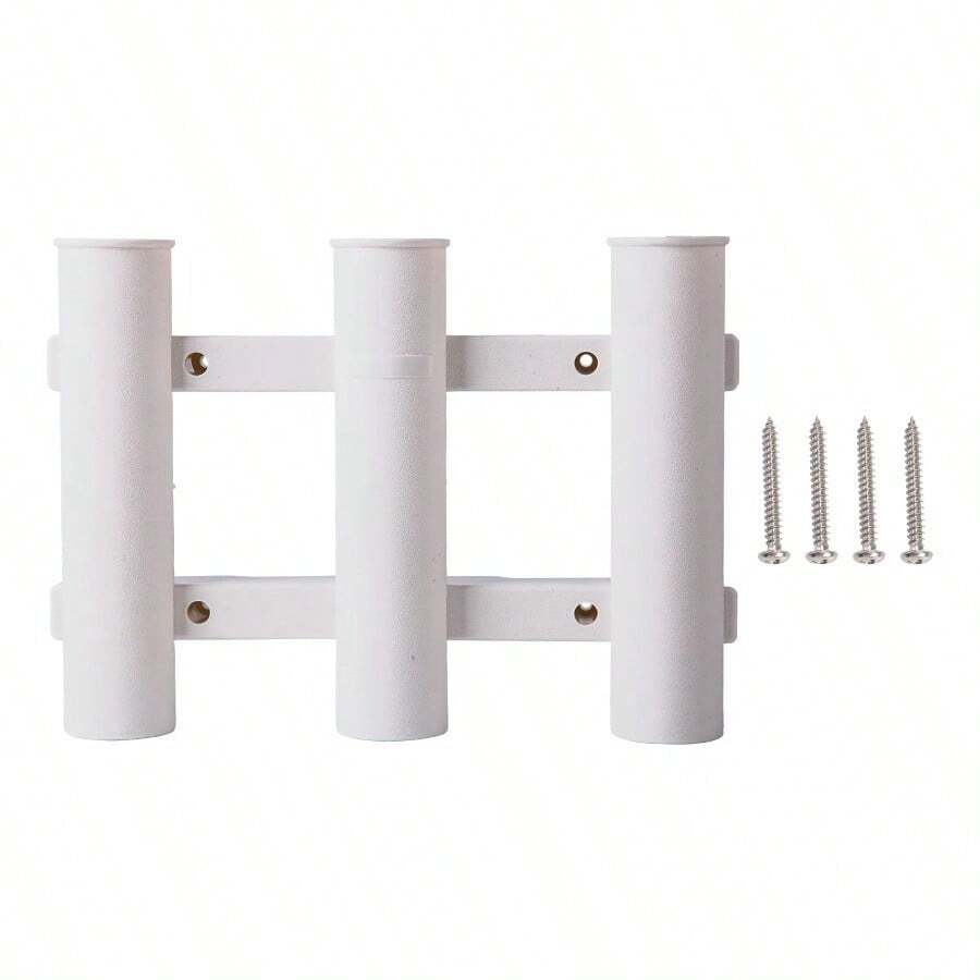 Lightweight Fishing Rod Holder - 3-Rod Design, High-Strength ABS Plastic, Easy To Install On Boats And Kayaks, Portable And Durable, Includes Stainless Steel Screws