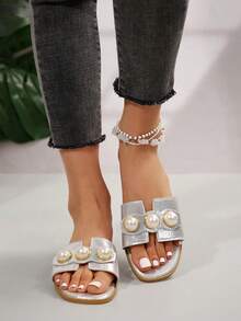 New Fashion Flat Sandals For Women - Silver - View 4