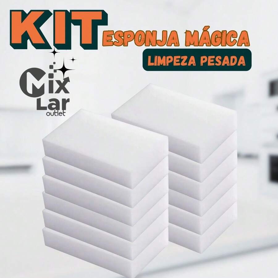 Kit 10/20 Esponjas Mágica Branca Tira Manchas Riscos Max Clean Clink Mutliuso