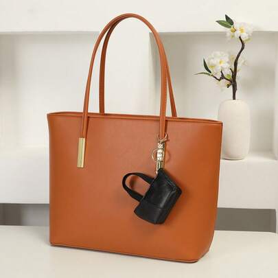 1 Set Mini Faux Leather Handbag Keychain, 1 Unique Mini Coin Purse Pendant, Creative Patchwork Bag Charm, And 1 Keychain. Compact Zipper Handbag Charm, Compact Coin Purse Keychain, Unique Gift For Girlfriend/Boyfriend, Suitable For Valentine's Day, Birthday Or Any Occasion.