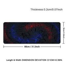 1 pezzo Tappetino da scrivania grande, tappetino mouse esteso per gaming con motivo geometrico nero, blu e rosso, tecnologia scientifica, con base antiscivolo e bordo cucito, tappetino da tastiera e mouse grande per casa, ufficio e lavoro