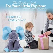 Juguete de peluche de elefante musical, Peek-A-Boo - Animal de peluche interactivo para bebé con orejas móviles - Diversión de escondite - Juguete de peluche de elefante para bebé - por defecto - Ver 6