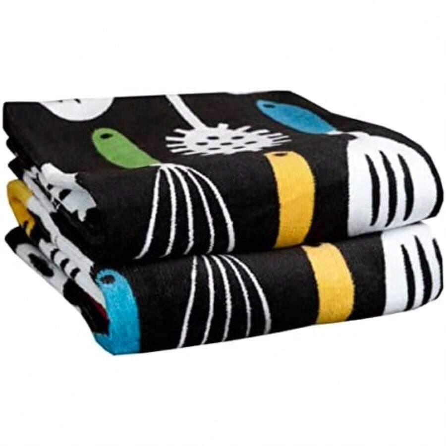 T-fal Textiles - Toalla de cocina, paquete de 2, café(Utensilios) - Multicolor - Ver 1