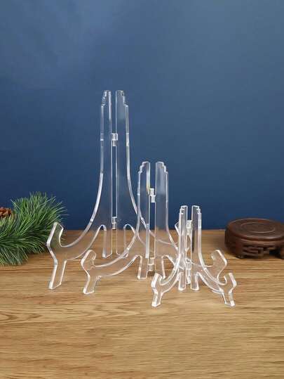 1/2pcs Transparent Display Stand, Bracket Holder, Photo Frame Bracket Plate Rack Medal Certificate Base Transparent Plate Rack Tea Cake Rack Photo Frame Display Rack Decoration Medal Display Rack Home Decoration