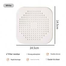 1/3pcs Drain Hair Catcher Filter, Sink Strainer, Suction Cup Drain Stopper, Bathtub Shower Floor Drain Cover, Silicone Kitchen Sink Plug, Easy Clean Durable Silicone Square Drain Cover, Anti-Clogging, Shower Drain Hair Catcher, Suitable For Bathroom Tub And Kitchen Sink, Bathroom Accessories