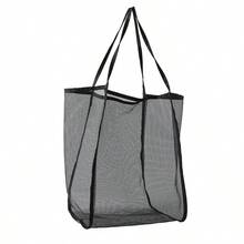 Beach Bag - Oversized Foldable Mesh Handbag, Durable Polyester Storage Bag, Suitable For Shells, Clothing, And Towels, No Closure Design And Edge Painted Details, White, Sturdy Handle Design, Visible Content Access - Multicolor - View 11
