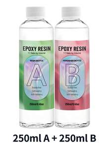 Bộ nhựa Epoxy 240ml/500ml, nhựa Epoxy trong suốt, không bọt khí, tỷ lệ 1:1 dùng để phủ, đúc, trang trí bàn, DIY, nghệ thuật nhựa, làm đồ thủ công, bộ dụng cụ thủ công nhựa cho người mới bắt đầu. - Nhựa Epoxy - Xem 9