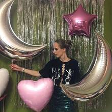 1pc, New High-Quality Moon Aluminum Balloon Birthday, Wedding, Valentine's Day Home Decoration Items, Balloon Holiday Party Scene Decoration, Ramadan Balloon - Multicolor - View 4