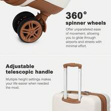 PP Hardshell Luggage 20 24 28 Inch Carry On Cabin Suitcase Expandable TSA Lock 360 Spinner Wheels Lightweight 3 Piece Set Check In Travel Holiday - Milky - View 7
