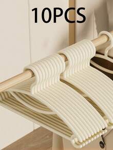 10 piezas de perchas para bebé y niños - perchas de plástico antideslizantes para ropa de bebé, niño pequeño, guardería (rosa, azul, amarillo, blanco, morado, verde) - Multicolor - Ver 8