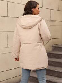 Giolshon 女士休闲连帽羽绒服，带口袋，轻便绗缝外套，适合春秋冬日常穿着，双面可穿设计 - 白色 - 查看 2