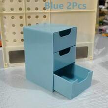 2 件白色三层抽屉整理盒 - 非常适合办公用品、发夹、珠宝和化妆品存储 - 设计紧凑可爱，非常适合办公桌整理、家庭使用、办公桌抽屉整理器、珠宝盒 - 彩色 - 查看 15