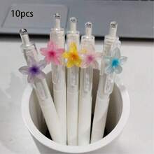 5pcs/Set Random Flower Tip Retractable Pens, 2pcs/3pcs/Set Smooth Writing Ballpoint Pens, Suitable For Students, Exams, Office, Durable Stationery (Black) - Multicolor - View 8