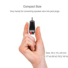 RCA To Speaker Wires Adapter, 4Pcs RCA Male To Spring Press Type Terminal Speaker Wire Cable Converter Non-Soldering RCA Jacks - 1 - View 2