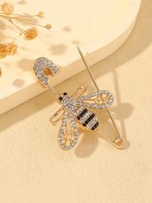 1pc Rhinestone Bee Brooch Pin, Cute Sweater Decoration Jewelry For Women - Bee - View 3