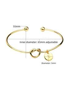 1 Piece European And American Fashion Minimalist Art Design Gold Silver Rose Gold Pendant Letter Bracelet, Suitable For Women's Daily Outings. There May Be Slight Color Differences, Please Refer To The Actual Received Product For Accuracy.The Material Of The Product Is Zinc Alloy. (Due To The Thinness Of The Product Itself, The Bracelets Are Prone To Cracking . Please Purchase With Caution When Placing An Order.)