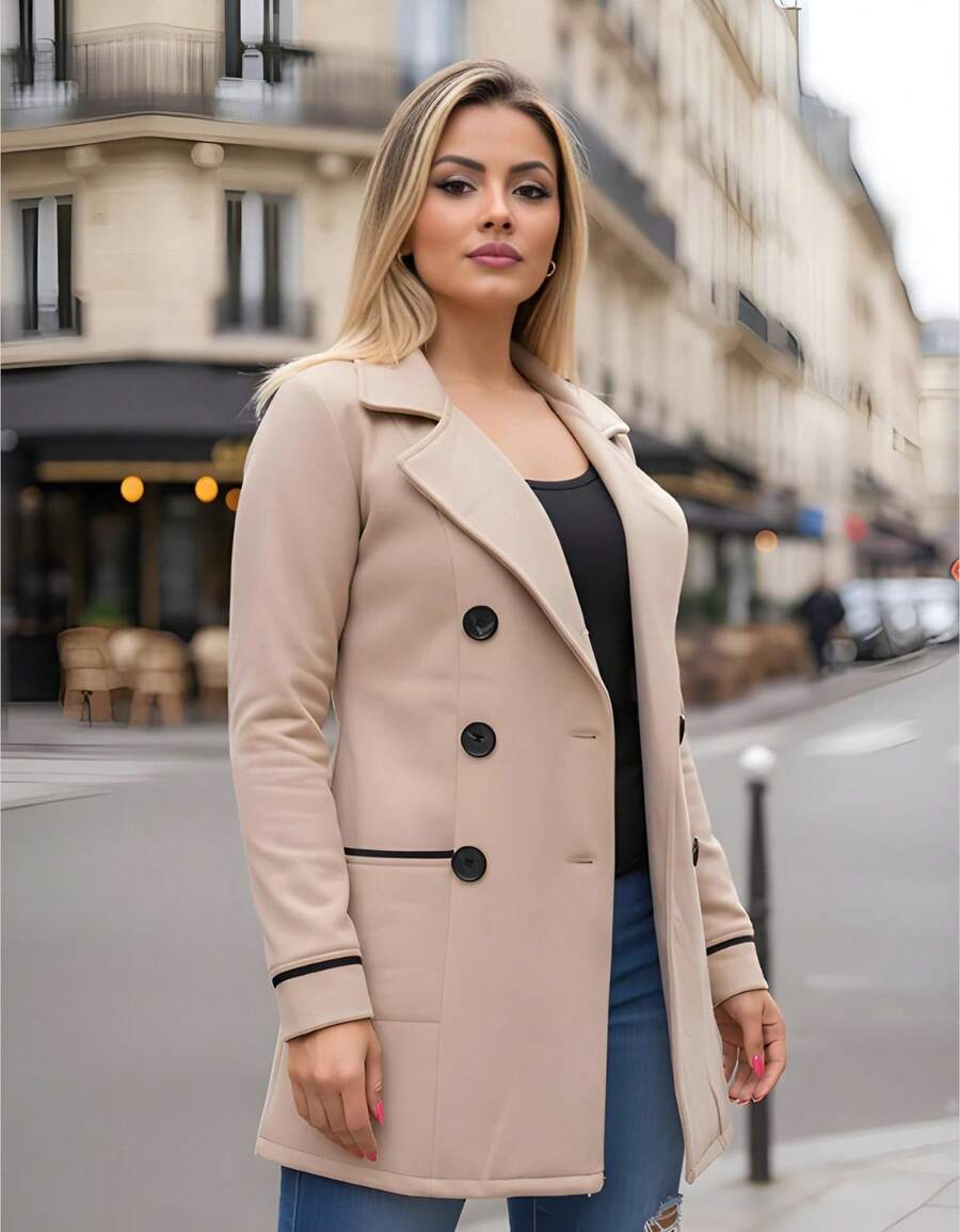 Women Overcoats - Beige - View 1