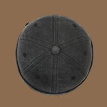 1pc Men's BROOKLYN 1631 Fashion Distressed Simple Versatile Newsboy Cap, Casual Personalized Washed Flat Cap Suitable For Street & Daily Wear