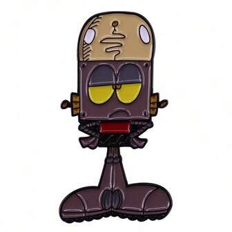 Robot Jones Brooch, Cartoon Enamel Clothing Hat Accessory Badge