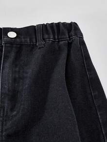 Tween Girls' Loose Straight Leg Jeans - Black - View 5