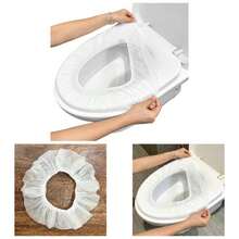 20 fundas de plstico para asiento de inodoro, paquete, color blanco, desechables, no tela, porttil, paquete individual, para adultos, hogar, viajes, entrenamiento, proteccin del medio - inicial - Ver 1