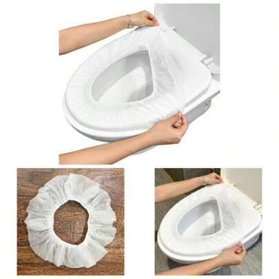 20 fundas de plstico para asiento de inodoro, paquete, color blanco, desechables, no tela, porttil, paquete individual, para adultos, hogar, viajes, entrenamiento, proteccin del medio
