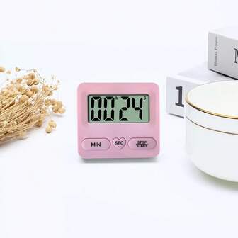 多功能定时器，家居厨房好帮手，大屏幕显示，学习闹钟和烘焙倒计时，必备厨房小工具，操作简便，可设置100种使用场景（不含电池），厨房定时器，烘焙定时器，倒计时厨房工具，大屏幕设计，家庭厨师