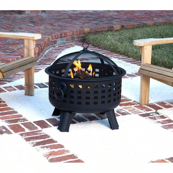 61cm Steel Round Lattice Fire Pit