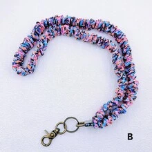 1pc Fashionable Multi-Color Pleated Elastic Lanyard, With Multipurpose ID And Phone Holder, Elegant Necklace-Style Strap, Suitable For Teachers, Nurses, Doctors And Friends - Stretchy Work Badge Holder, Daily Accessory, Boho Style, Lightweight Material, Safety Clasp, Nurse/Doctor Accessory