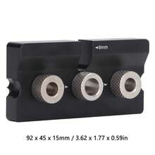 Plantilla para taladrar espigas de madera, localizador de punzones, acero inoxidable, aleación de aluminio, localizador de perforación - Negro - Ver 4