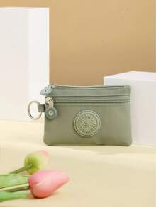 1pc Retro Nylon Coin Purse With 2 Zipper Compartments - Unisex Small Compact Wallet For Cash Cards And Coins Fashion Accessory Washable No Embroidery For Women Money Wallet Mini Wallet Purse Wallet Small Wallet Wallet Keychain Coin Wallet Purses For Woman Wallet For Ladies - Multicolor - View 7