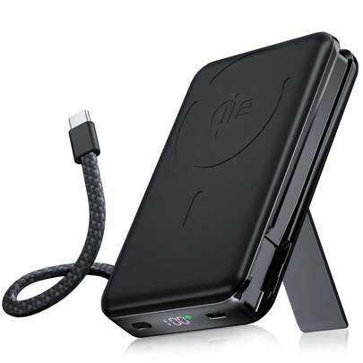 Power Bank Magnetic, Power Bank Large 10000mAh Ultra Slim Qi2 15W Fast Charging, PD 35W Cable Output, Wireless Power Bank With Built In Cables, Portable Battery Pack For IPhone 16 15 14 13 12, Power Bank Portable, Series Compact Travel Essential