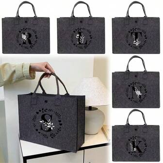Felt Bag, Handbag, Tote Bag, Shopping Bag -1pc Fashionable Letter Printed Felt Tote Bag, Men's And Women's Portable Handbag, Suitable For Work, Travel, Tourism, Outdoor Activities, School Use - Is A Must-Have For Holiday Gifts.
