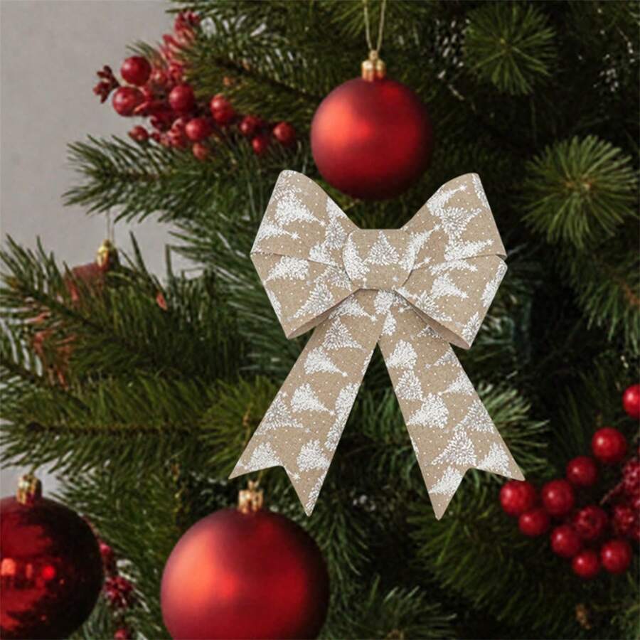 Lazos navideños, adorno para árbol/muñeco de nieve/Papá Noel, lindo adorno colgante decorativo. - Blanco - Ver 1