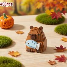 新款 Capybara 拼装积木笔筒，创意组装，可用作桌面装饰和笔筒，合理的节日礼物，适合返校、桌面办公和学习用品 - 彩色 - 查看 19