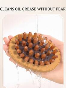 Wooden Hand-Held Massage Brush, For Muscle Relaxation, Wood Therapy Essential Oil Spa Cushion Massager, Unisex, Shaping Massager, Abdominal Fat Removal Massage Tool, Lymphatic Drainage Massager, Fitness Equipment - Ginger - View 6