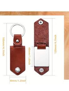 Personalised Photo Keyring In Leather Case + Initials, Photo Printing Personalized Pattern Logo Pendant, Valentine's Day Gifts, Father's Day Keepsake, Gift For New Dad - Multicolor - View 8