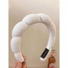 1pc White Headband, Makeup Facial Headband, Cleansing Headband, Turban Headband, Soft Headband, Suitable For Women & Girls, Fashionable Accessory, Great Gift,Skincare Headband,Beauty,Skin Care Products,Spa,Self Care,Skin Care Tools,Face Care,Esthetician Supplies,Skin,Face Wash,Facial - 白色 - 查看 1