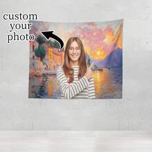 1 Customized Tapestry Of Mackinac Harbor At Sunset, Adding A Specially Prepared Scene To Your Room - A Practical And Creative Tapestry Gift. Vivid Wall Decoration, Unique Personalized Photography And Display Background, Elegant Home Decor, Perfect Party Decoration For Any Occasion. Suitable For Children's Day, Father's Day,