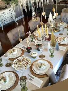 单层亚麻纹理一次性纸巾，带餐具收纳袋 - 高吸水性，优雅餐桌装饰，适用于婚礼、派对、节日和特殊活动 | 精致餐桌布置 | 餐具收纳设计 - 彩色 - 查看 2