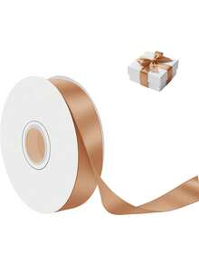 1 Rolle champagnerfarbenes Satinband, vielseitig verwendbares Geschenkband geeignet für Blumenstraußdekoration, DIY Tortendekoration, handgemachte Rosen, Geburtstagsfeiern, Hochzeiten, Geschenkverpackung, Weihnachten, Valentinstag, Neujahrsdekoration - Champagnerfarben - Übersicht 6